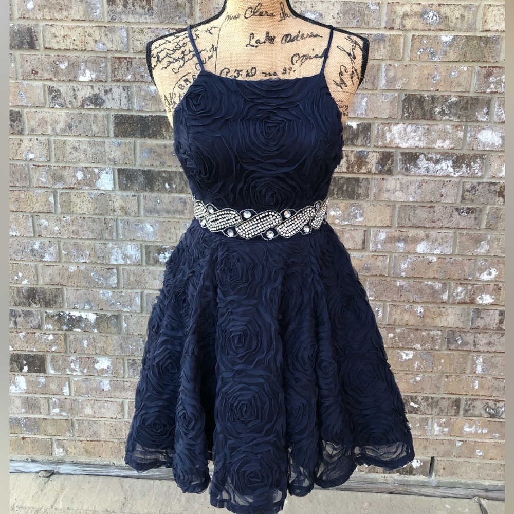 Trixxi Navy Blue Formal Dress Size 3 Junior Girls